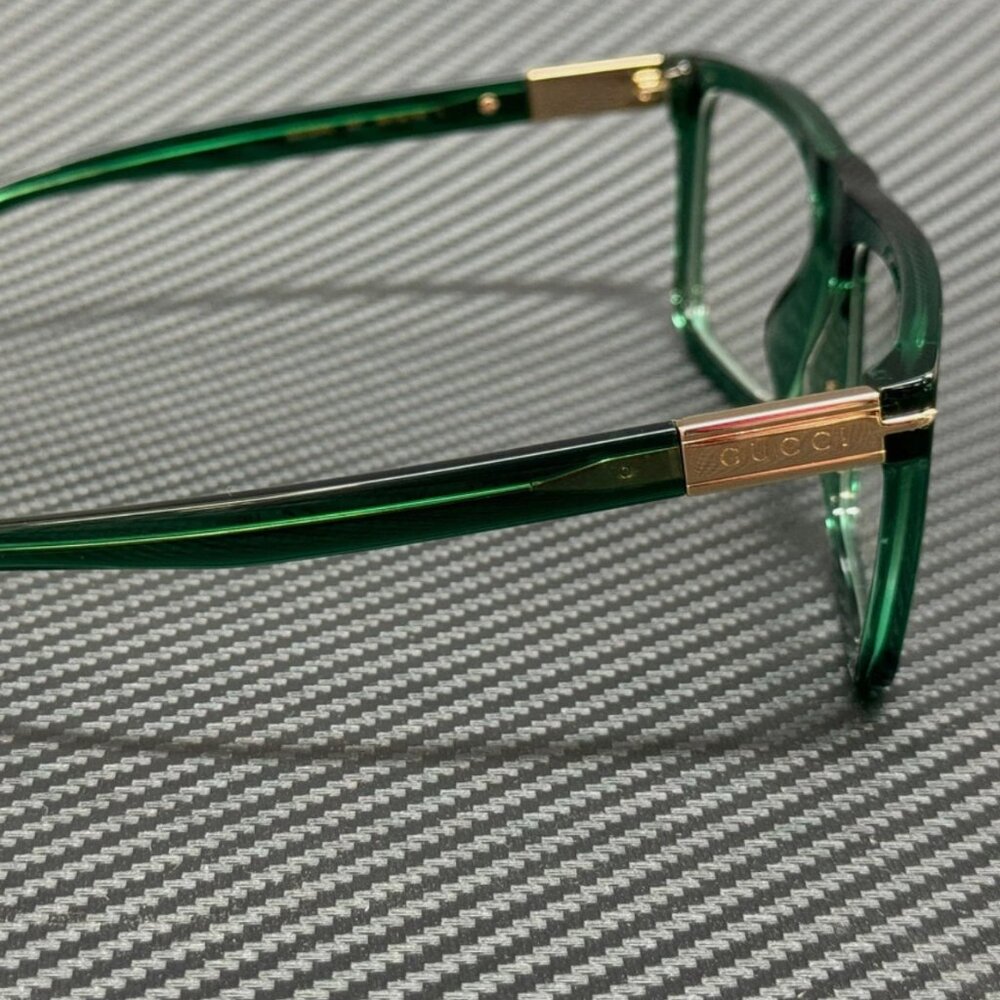 GUCCI Green Gold Unisex 56 mm Large Eyeglasses - Picture 4 of 5